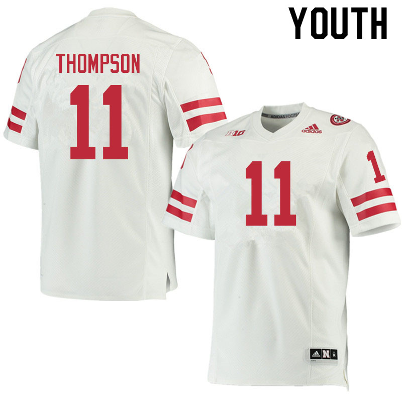 Youth #11 Casey Thompson Nebraska Cornhuskers College Football Jerseys Sale-White - Click Image to Close